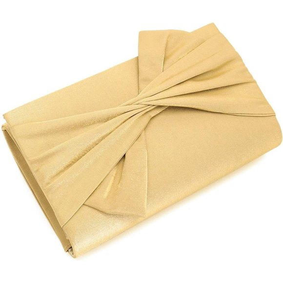 Women Satin Bow Flap Formal Party Clutch - Picture 4 of 7